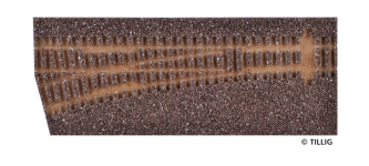 TILLIG 86512 - H0 Gleisbettung Elitegleis dunkel (braun) für linke Weiche 15°